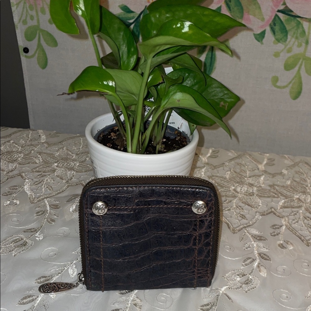 Brighton Crocodile Embossed Brown Wallet